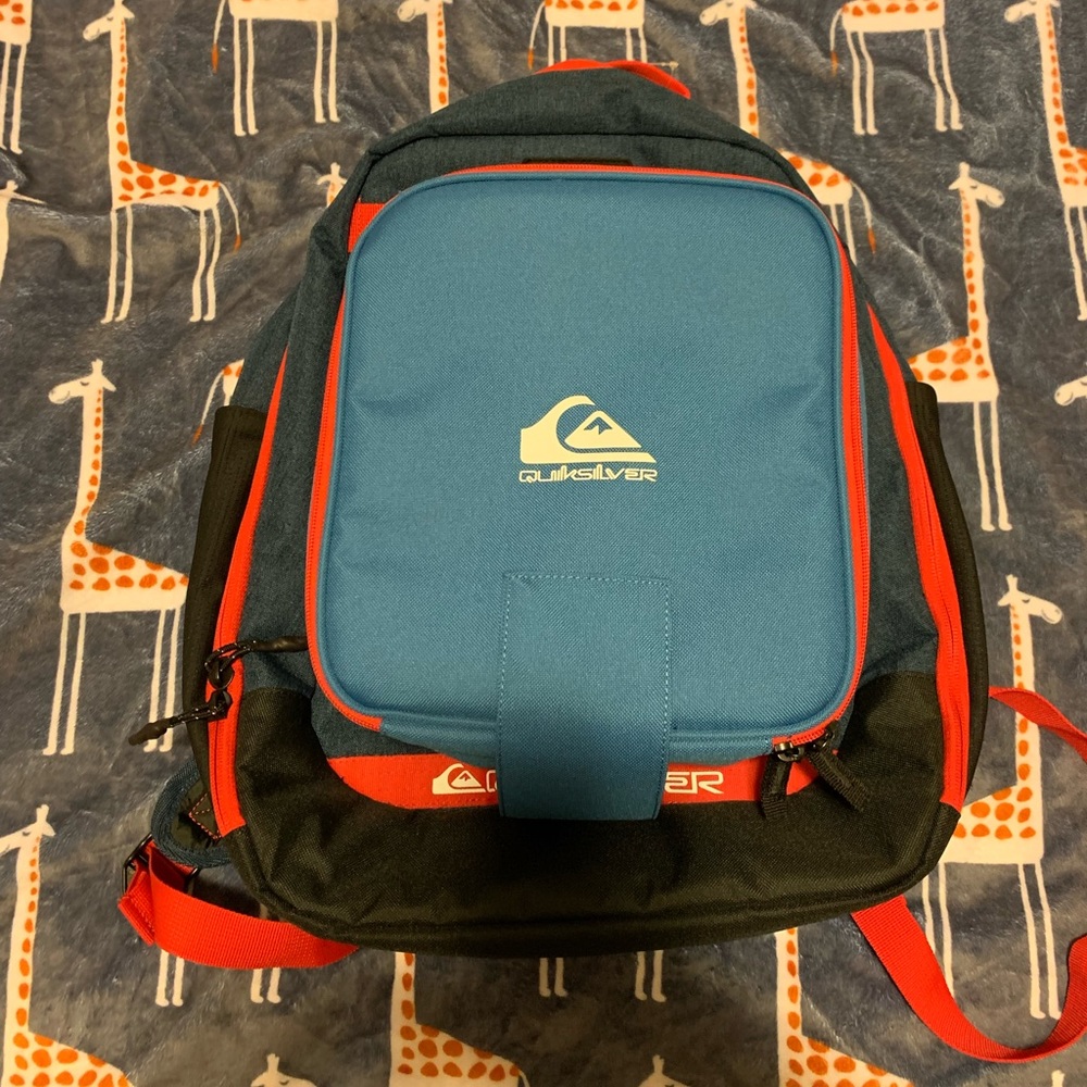 Quicksilver backpack with matching attached lunchbox.